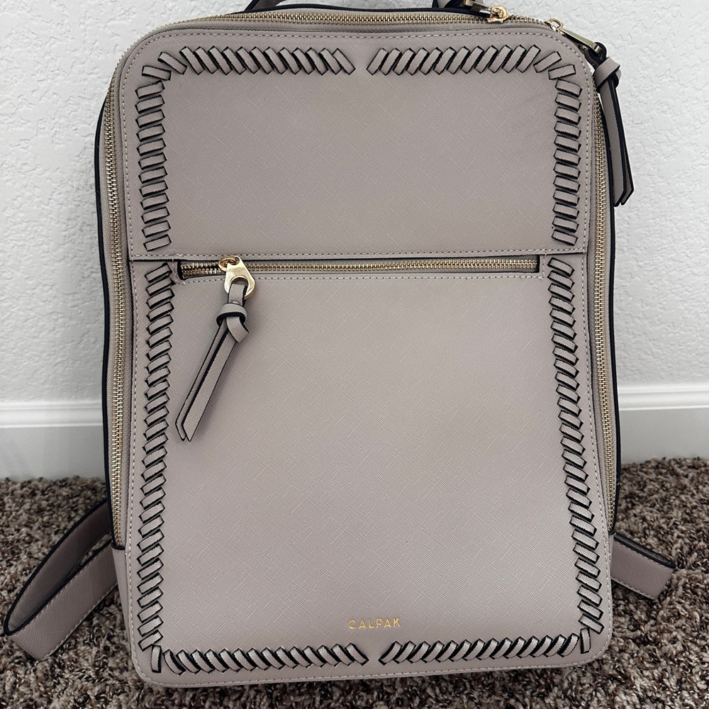 Calpak Stone Backpack with Black and Gold Details